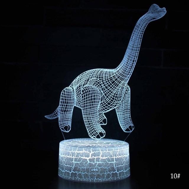3D-Illusionslampe der Dinosaurier-Serie