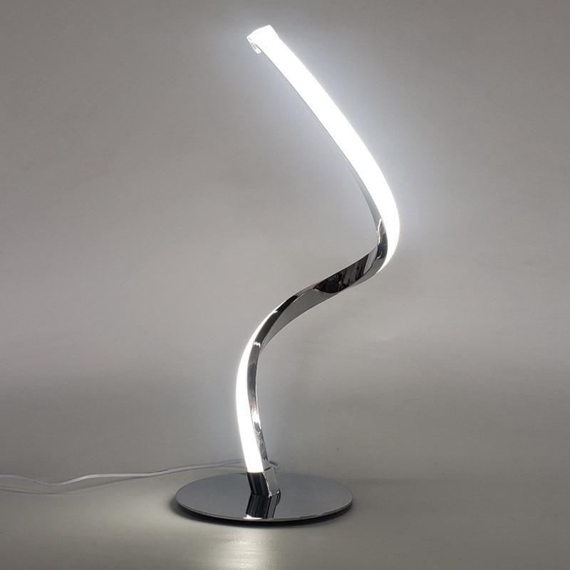 Lámpara espiral LED con curvas