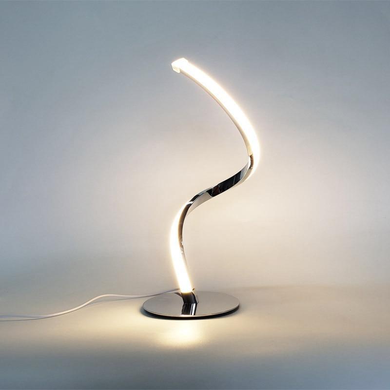 Lámpara espiral LED con curvas