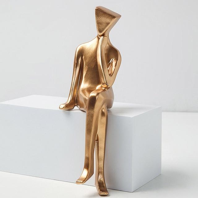 Abstract Golden Human Sitting