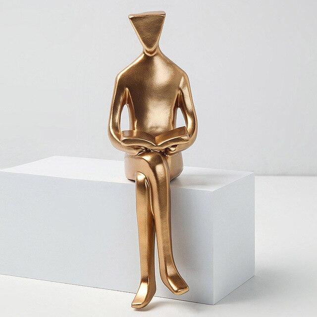 Abstract Golden Human Sitting