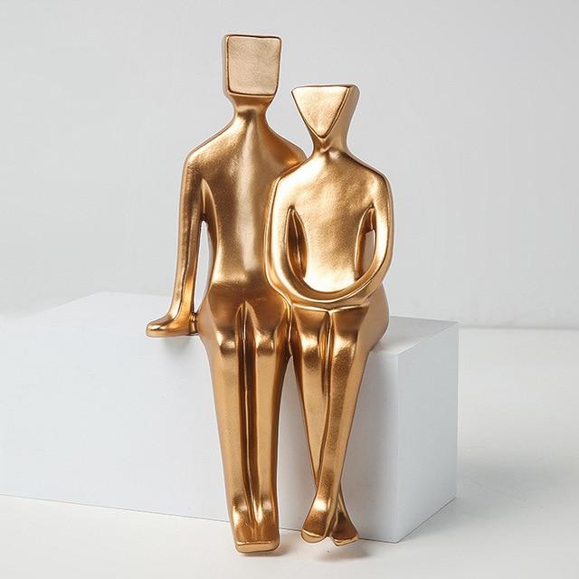 Abstract Golden Human Sitting