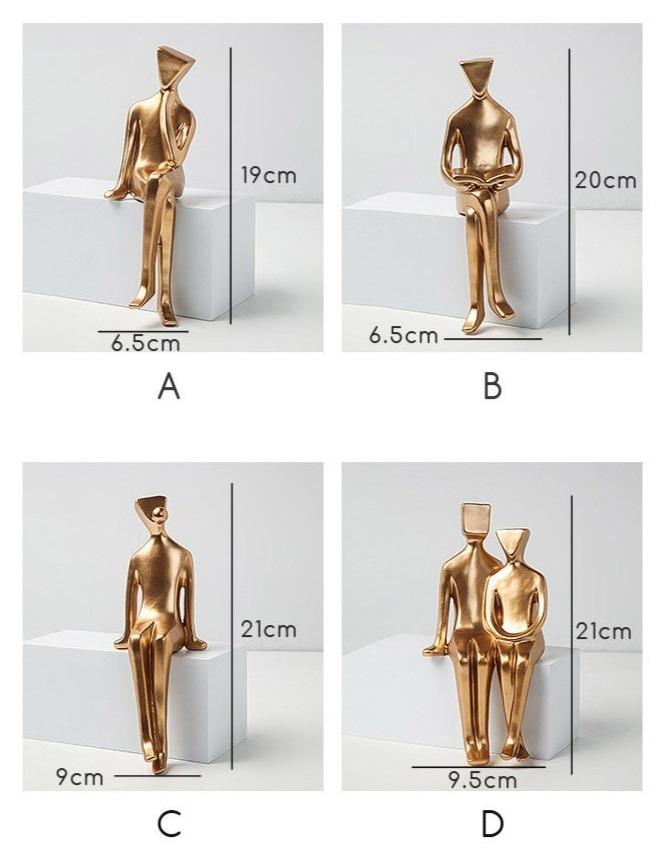 Abstract Golden Human Sitting