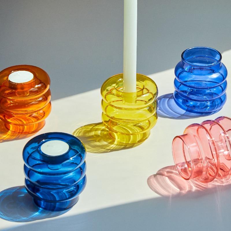 Portavelas de cristal