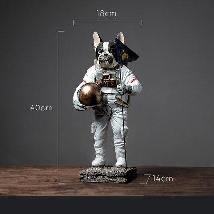 Statue de chien astronaute