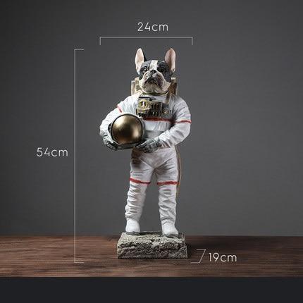 Statue de chien astronaute