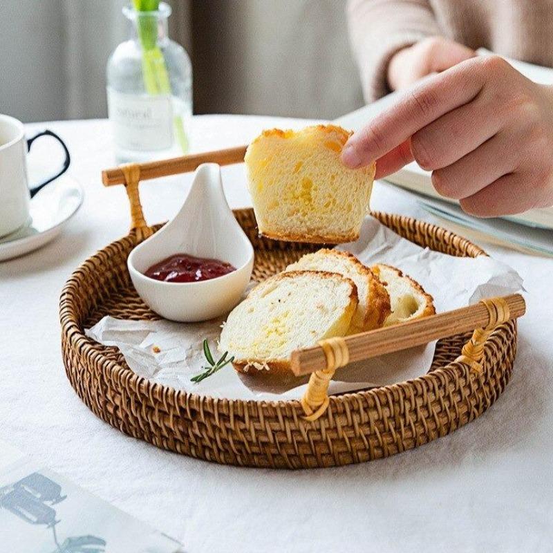 Panier rond en rotin fait main