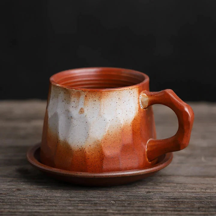 reactive glaze stoneware coffee mugs