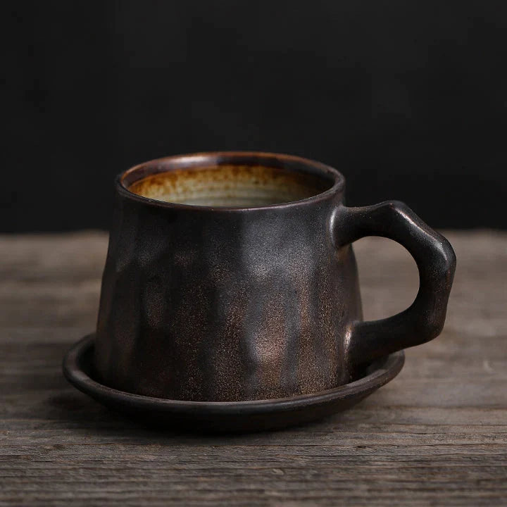 reactive glaze stoneware coffee mugs