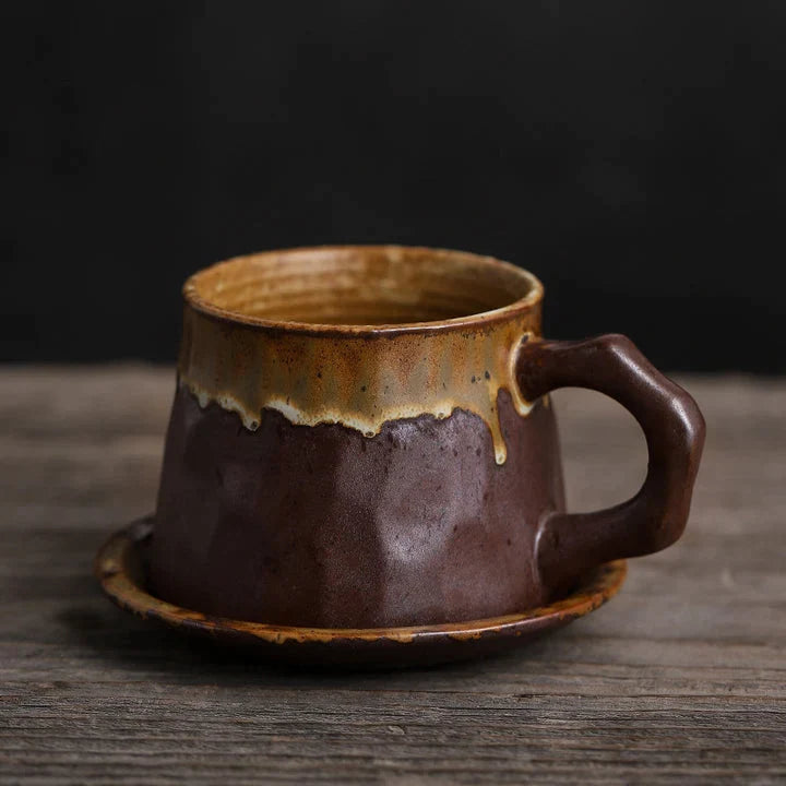 reactive glaze stoneware coffee mugs