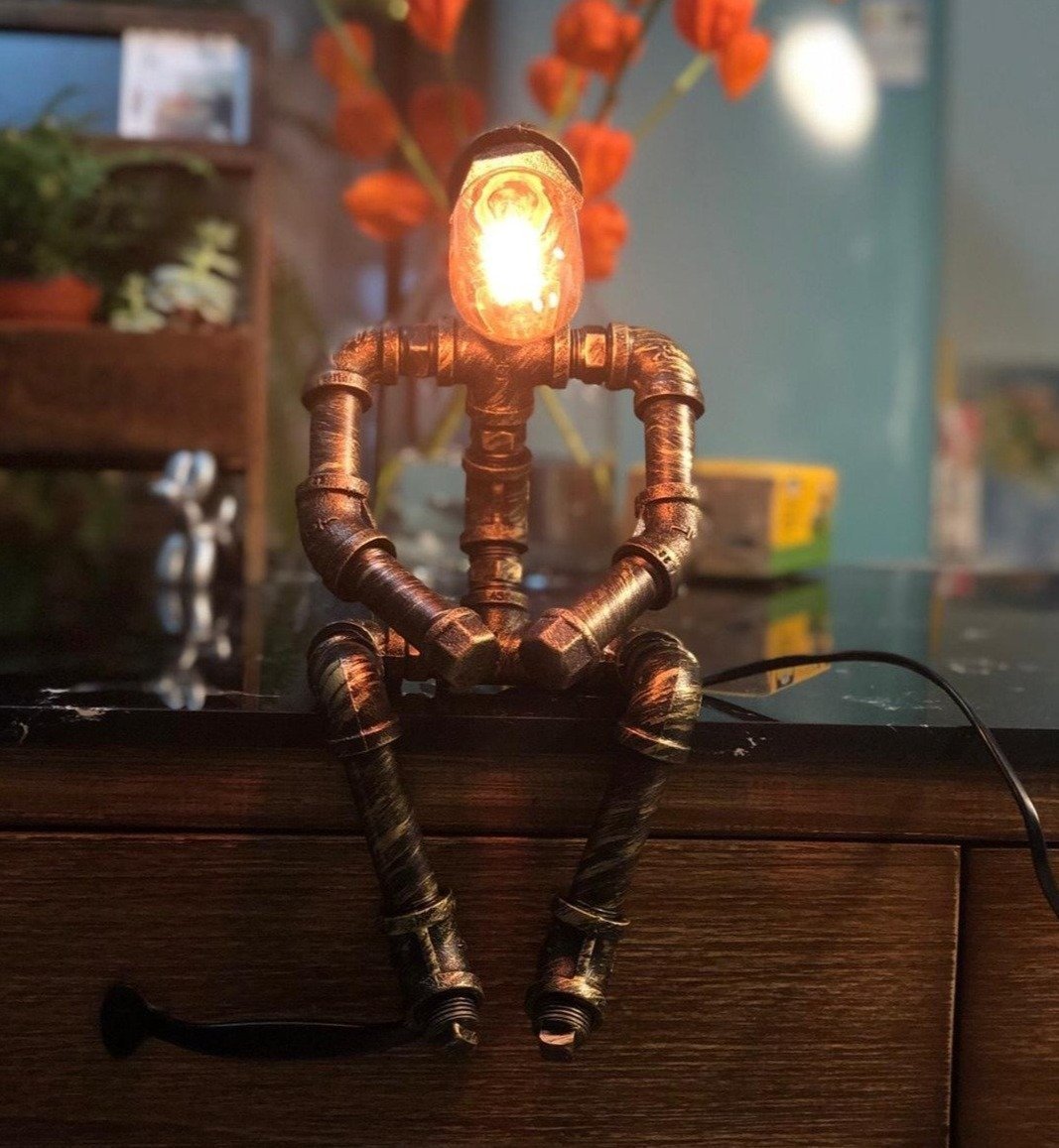 Lampe de Bureau Robot Industriel Steampunk