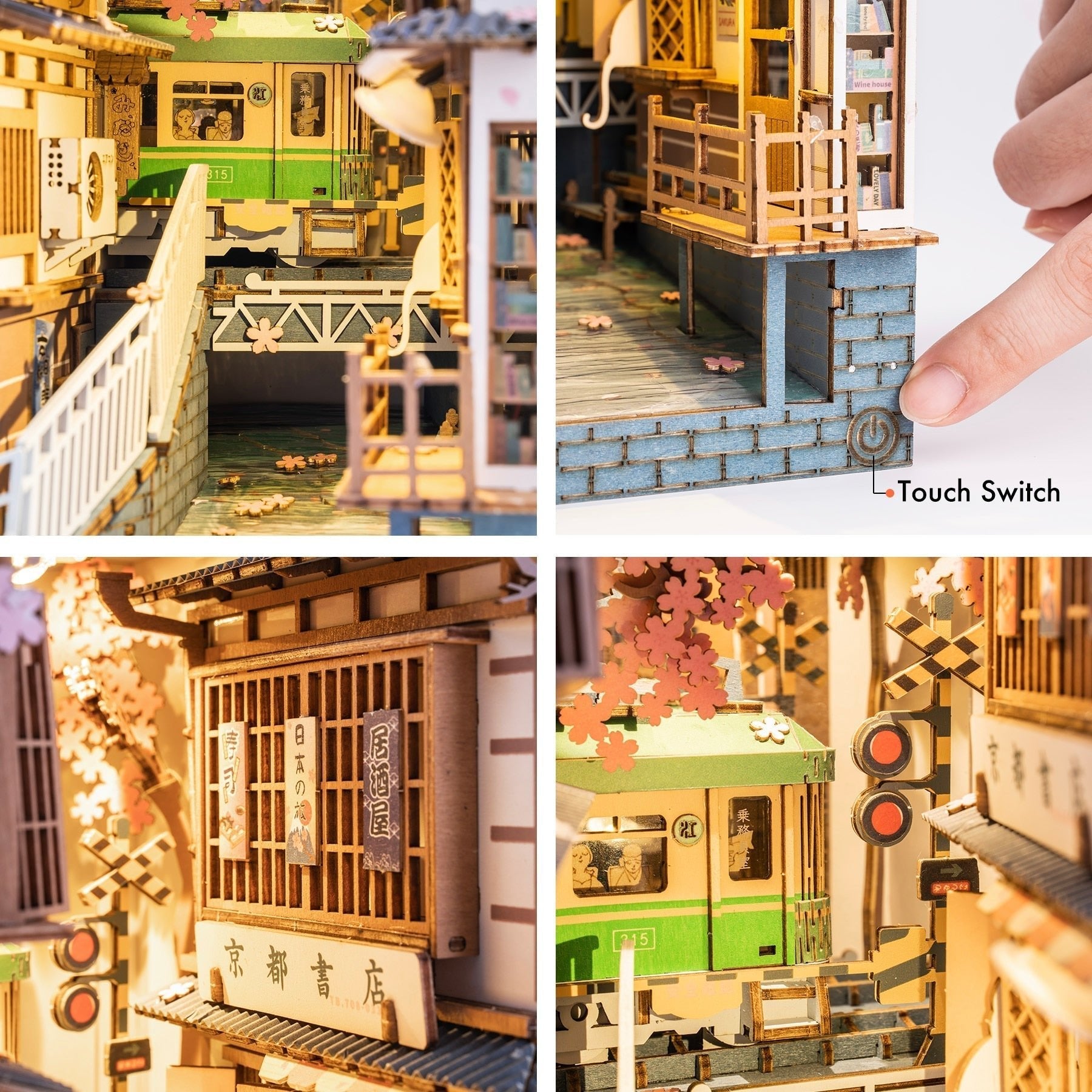Sakura Densya 3D Wooden DIY Book Nook