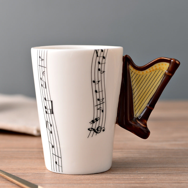 Musical Instruments Mug with harp Handle