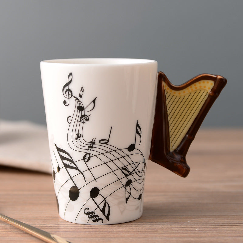 Musical Instruments Mug with harp Handle