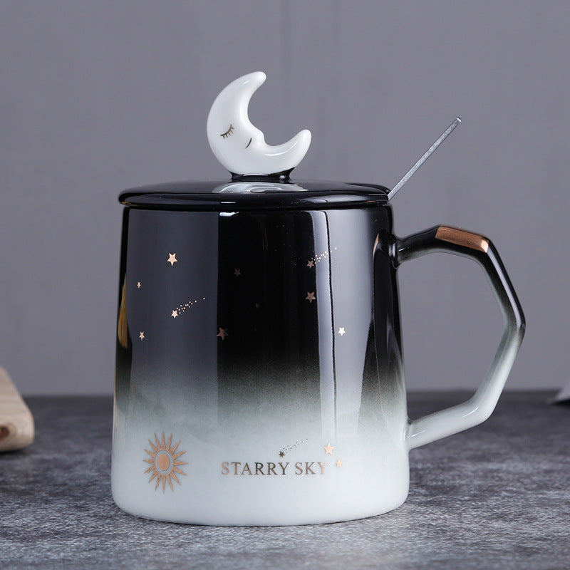 Starry Sky Coffee & Tea Mug (With Lid & Spoon)