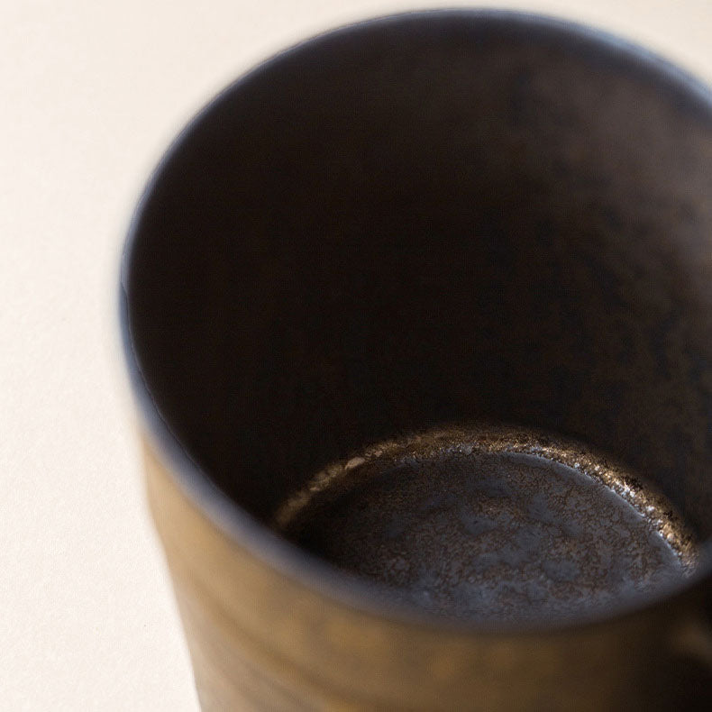 The vintage rust glazed coffee tea mug