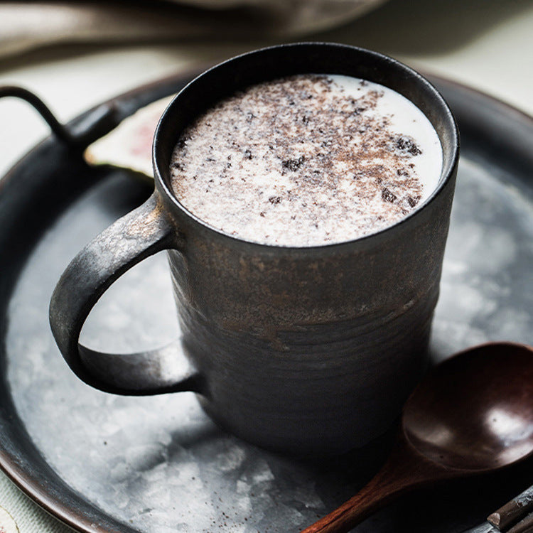The vintage rust glazed coffee tea mug