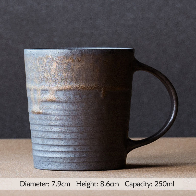 The vintage rust glazed coffee tea mug