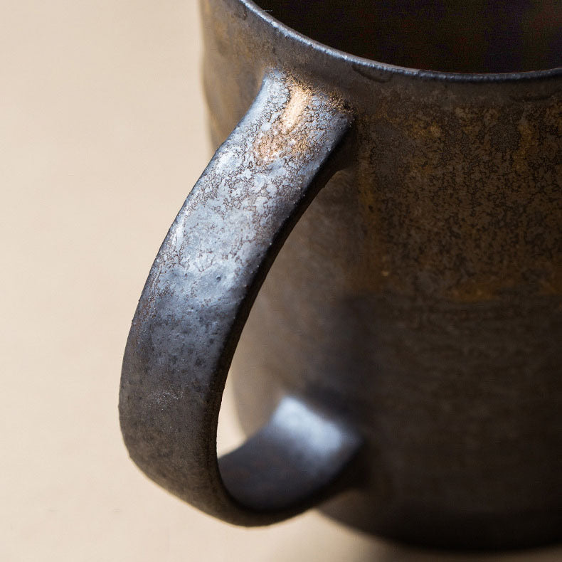 The rust glazed coffee tea mug with handle