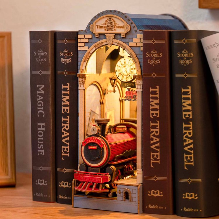 Time Travel 3D Wooden DIY Book Nook