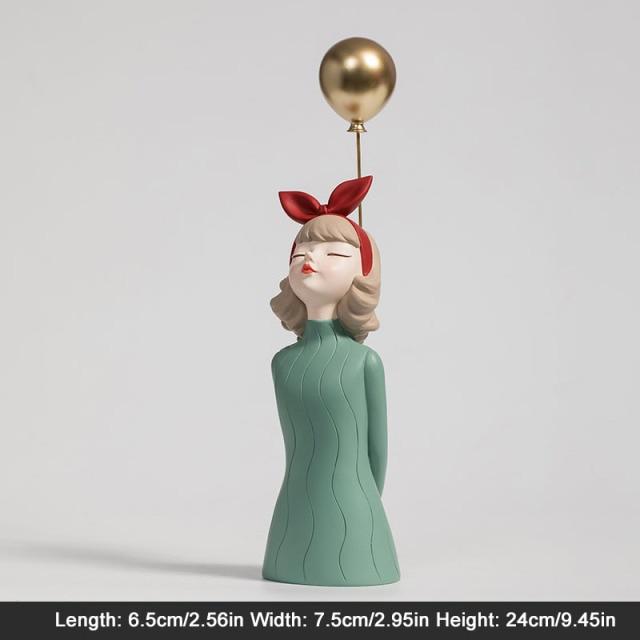 Ragazza Di Stile Retrò Con Palloncini