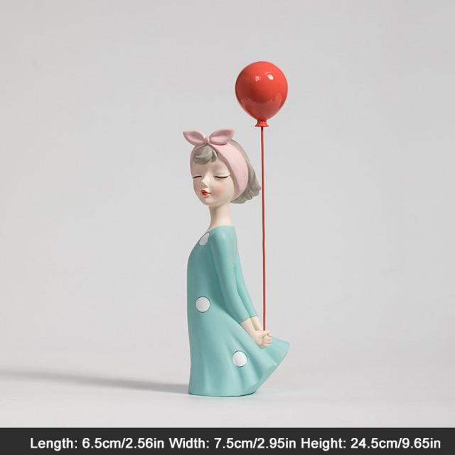 Ragazza Di Stile Retrò Con Palloncini
