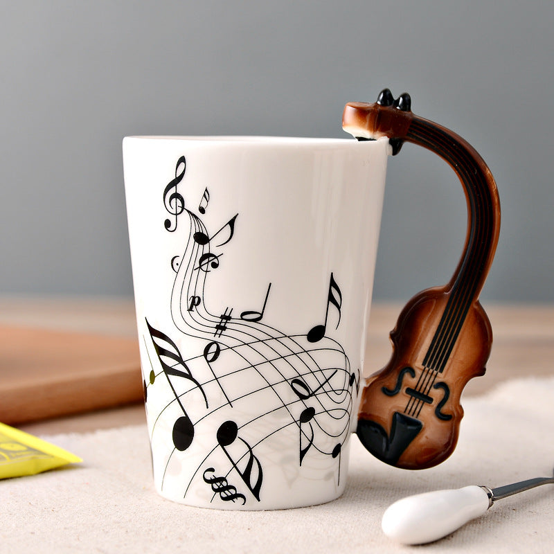 Musical Instruments Mug with Guitar Handle