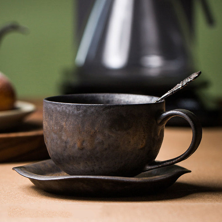 Vintage Rust Glaze Tea Cups and Saucer