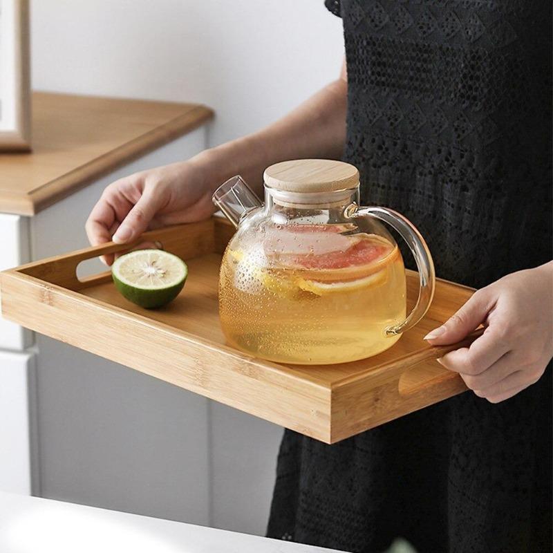 Bamboo Cork Glass Teapot